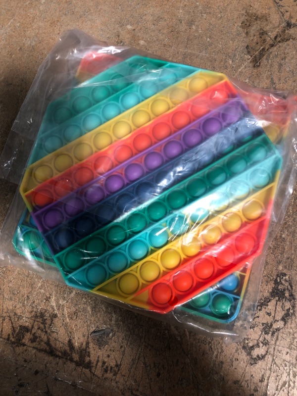 Photo 2 of 2 Packs Jumbo Toy for Kids Adult, Giant Huge Large Mega Big Press Pop Poppop Poop Popper Po it Sensory Austim Anxiety ADHD Stress Relie Game Square Octagon Tie dye Rainbow
