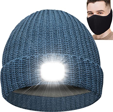 Photo 1 of 2 YogerYou Hat with Light,Gifts for Men Women Teen Boys Girls Dad,Christmas Winter Beanie Hat with Light Led for Camping Hiking