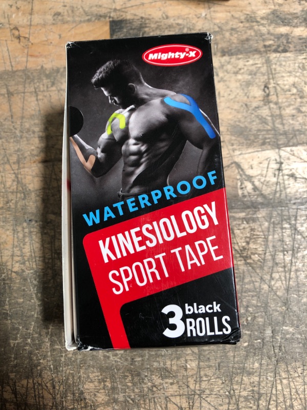 Photo 2 of (3 Uncut Rolls) Waterproof Kinetic Tape for Knees and Shoulders + 50 Video Guides - Immediate Pain Relief - Use as: Knee Tape, Muscle Tape, Shoulder Tape - 16.4ft - Latex Free - Great Adhesion