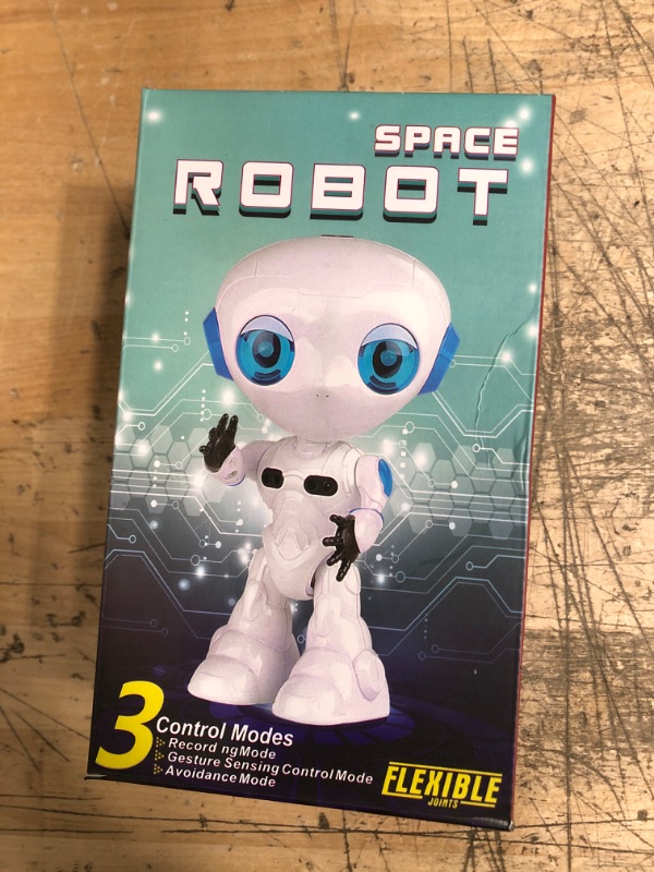 Photo 2 of [2022 New] Smart Robots Toy for Kids, with Talking Recording and Gesture Sensing Mini Robot Travel Toys for Stocking Stuffers Birthday Gift, Present for 3-9 Years Old Kids Boys Girls (White)
