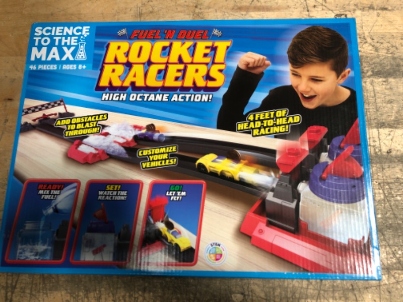 Photo 2 of Be Amazing! Toys Science to The Max DIY Rocket Race Car Science Experiment for Kids & Teens - STEM Chemistry Kit for Boys and Girls - Make Your Own Water Race Rocket with Race Track for Ages 8+
