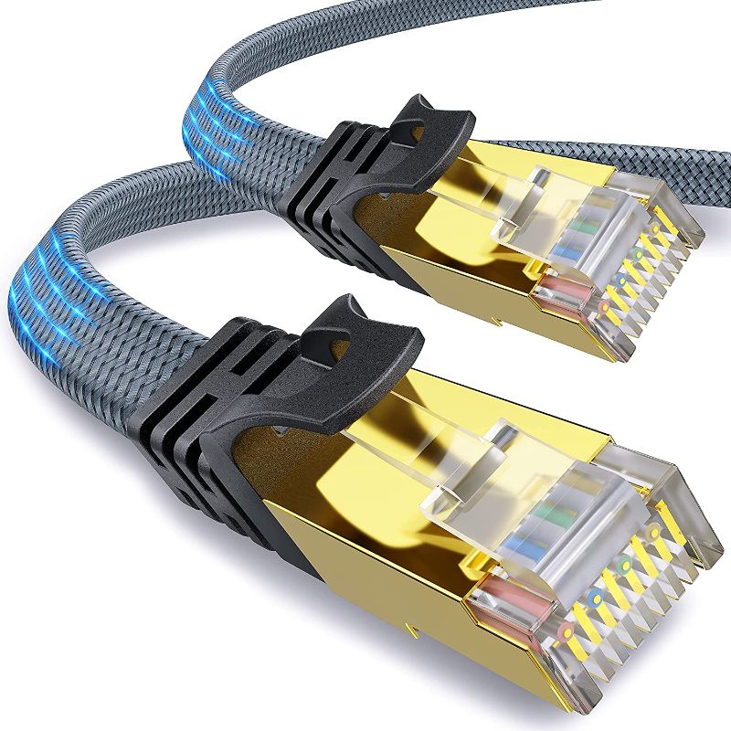 Photo 1 of Cat 8 Ethernet Cable,6FT Yurnero Gigabit High Speed Cat8 Network Cable 40Gbps/2000Mhz RJ46 Connector Ethernet Cord with Gold Plated SFTP LAN Cable for Gaming/Ethernet Switch/Modem/Router/Xbox - PACK OF 2 
