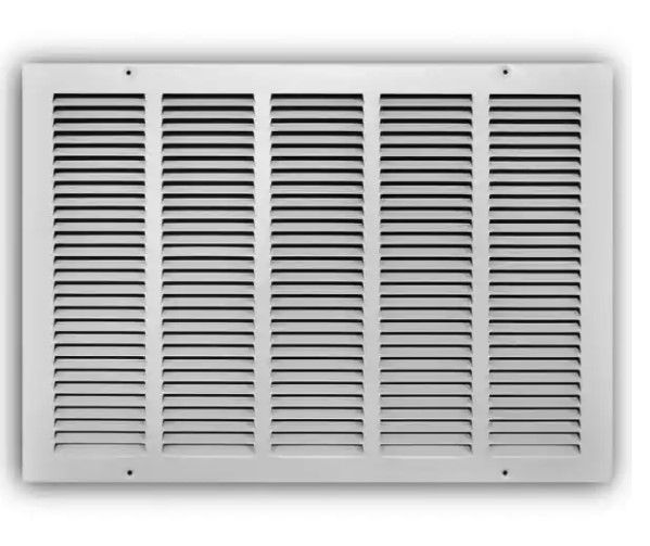 Photo 1 of 20 in. x 14 in. Steel Return Air Grille in White
