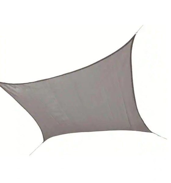 Photo 1 of 12 ft. x 12 ft. Stone Gray Square Shade Sail
