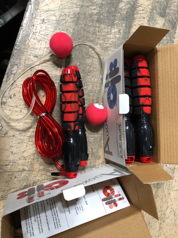 Photo 2 of ** SETS OF 2 **
Auoxer Jump Rope, Electronic Counting Skipping Rope, Adjustable Transparent Steel Rope, Cals, Miles, Km, Count Function, Cordless Long Rope Dual-use Models
