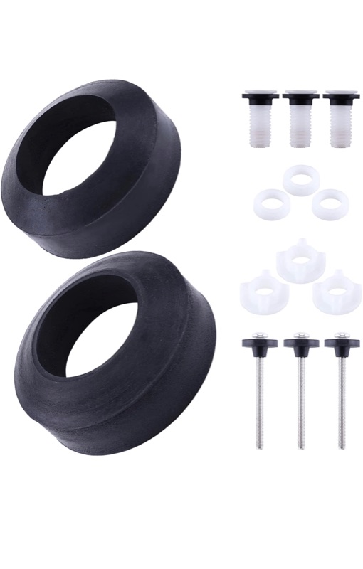 Photo 1 of ** SETS OF 2 **
TOILET REPAIR KIT TOILET TANK TO BOWL GASKETS INCLUDES 2 STAINLESS STEEL HARDWARE TANK KIT FIT MOST 2"/2.5" FLUSH VALVE FOR TOILET TANK GASKET