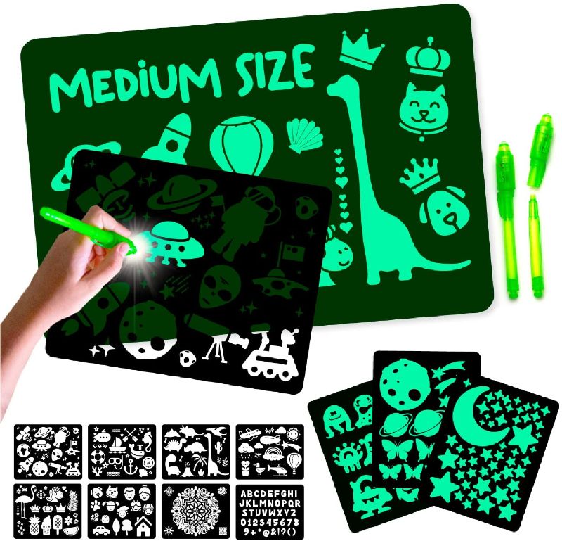 Photo 1 of ** SETS OF 3 **
Nene Toys Drawing Tablet for Kids – Magic Doodle Board with Light – Arts and Craft for Kids 3-12 Years Old - Educational Toy for Girls Boys – Writing Pad with Fun Accessories [Medium Size]
