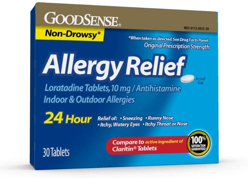 Photo 1 of ** EXP: 08/2022 **
GoodSense Allergy Relief Loratadine Tablets 10 mg, Antihistamine, Allergy Medicine for 24 Hour Allergy Relief, 30 Count
