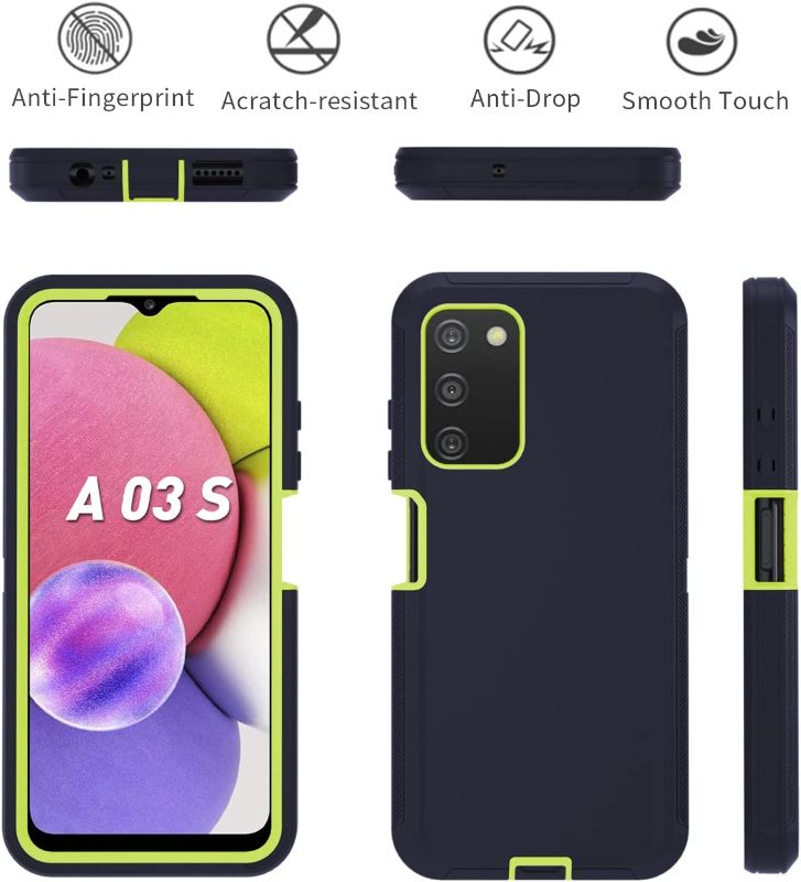 Photo 1 of A03S 5G case? Samsung Galaxy A03s Phone Case?MilitaryDrop Proof Phone Protective | Sturdy Shockproof Case,Shockproof Heavy Duty Case for Samsung A03S 5G (Dark Blue-Green)
