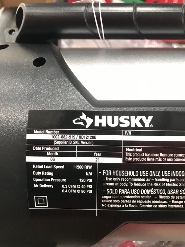 Photo 5 of Husky
12/120 Volt Auto and Home Inflator