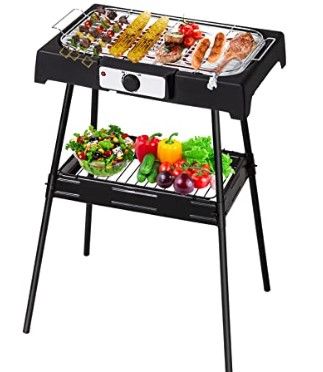 Photo 1 of Aliyoham Electric Grill Indoor/Outdoor, 2 in 1 Non-stick& Smokeless BBQ with Thermostat, Portable