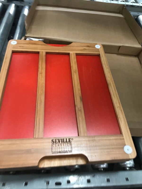 Photo 5 of ***DAMAGED***
Seville Classics Bamboo Wood Cutting Board 7 Color-Coded Flexible Mats