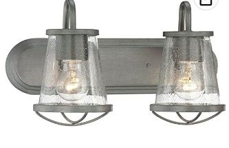 Photo 1 of Designers Fountain 87002-WI 18in Darby 2-Light Bathroom Vanity Light Fixture, Weathered Iron