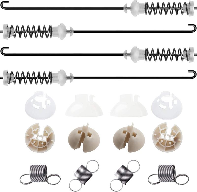 Photo 1 of [UPGRADE]W10780048 Washing Machine Suspension Rods(4 Packs)+W10400895 Suspension Springs(4 Packs),Washer Suspension Rod Assembly Compatible with Whirlpool Kenmore Amana Maytag WTW4800XQ2 WTW4800XQ4