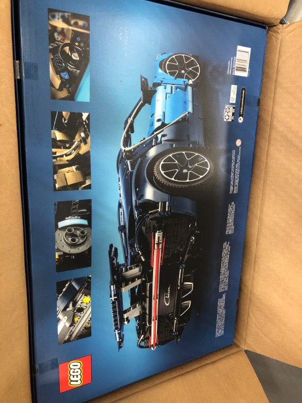 Photo 2 of LEGO Technic Bugatti Chiron 42083 Race Car Building Kit and Engineering Toy, Adult Collectible Sports Car with Scale Model Engine (3599 Pieces)