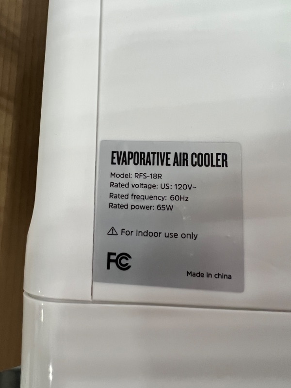 Photo 4 of RFS-18R Portable Air Conditioner Evaporative Cooler 2.64 Gallon Water Tank
