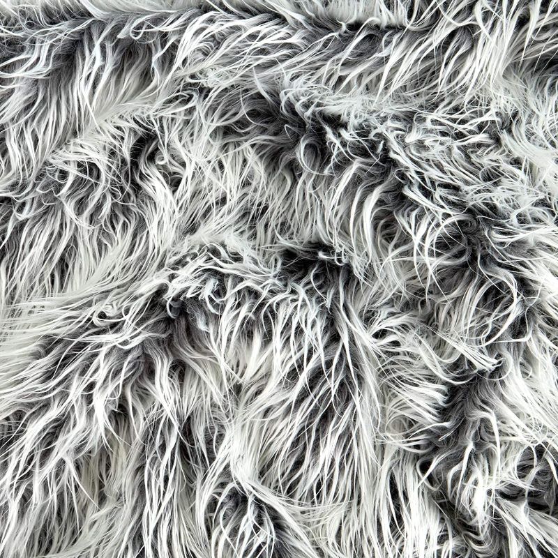 Photo 1 of 2 Faux Fake Fur Long Pile Luxury Mongolian Square Patches/Craft, Sewing, Cosplay, Costume, Decorations/Sold by Piece (Grey Frost, 10" x 10")