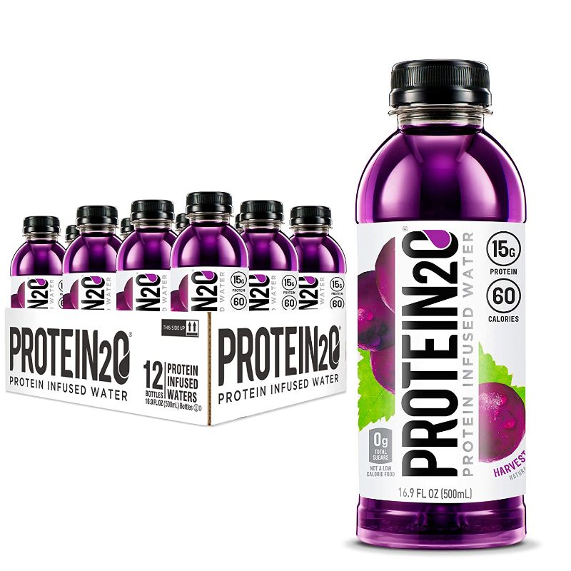 Photo 1 of  BEST BY 09/22 Protein2o 15g Whey Protein Infused Water, Harvest Grape, 16.9 oz Bottle (Pack of 12)
