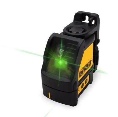 Photo 1 of 165 ft. Green Self-Leveling Cross Line Laser Level with (3) AAA Batteries & Case
