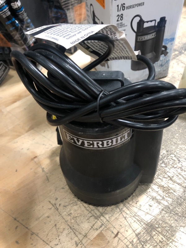 Photo 1 of Everbilt 1/6 HP Plastic Submersible Utility Pump
