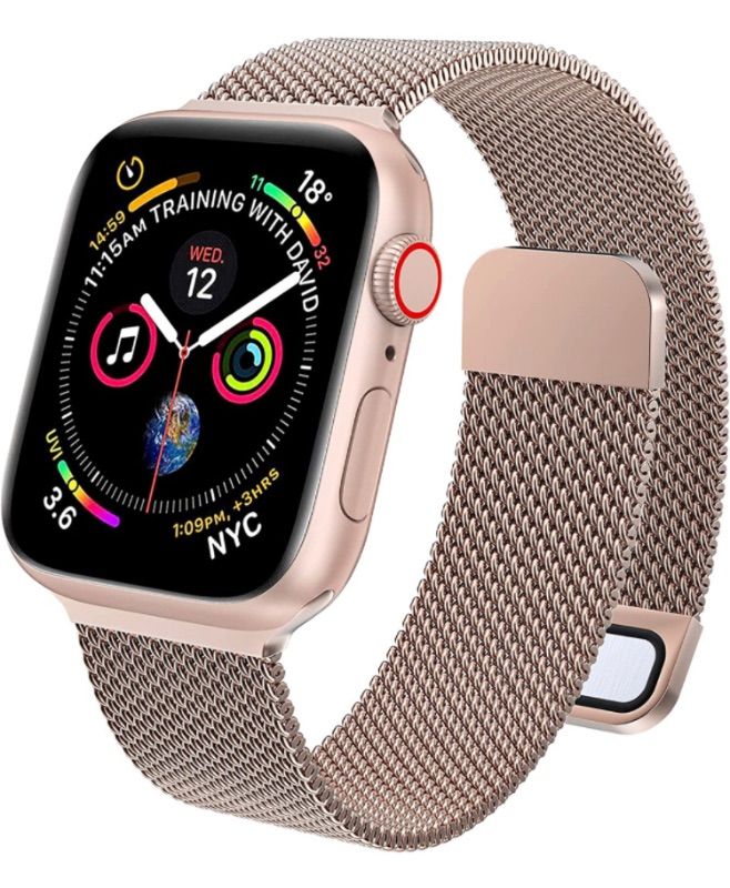 Photo 1 of EPULY Compatible with Apple Watch Band 45mm 44mm 42mm 41mm 40mm 38mm,Stainless Steel Men and Women Mesh Strap Replacement Band for iWatch Series 7 SE 6 5 4 3 2 1. 3 pack 