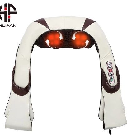 Photo 1 of HUIFAN Shiatsu Neck & Back Massager with Heat Handheld Deep Tissue Muscle Massager for Car and Home Use
