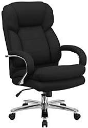 Photo 1 of Flash Furniture HERCULES Series 24/7 Intensive Use Big & Tall 500 lb. Rated Black Fabric Executive Ergonomic Office Chair with Loop Arms
