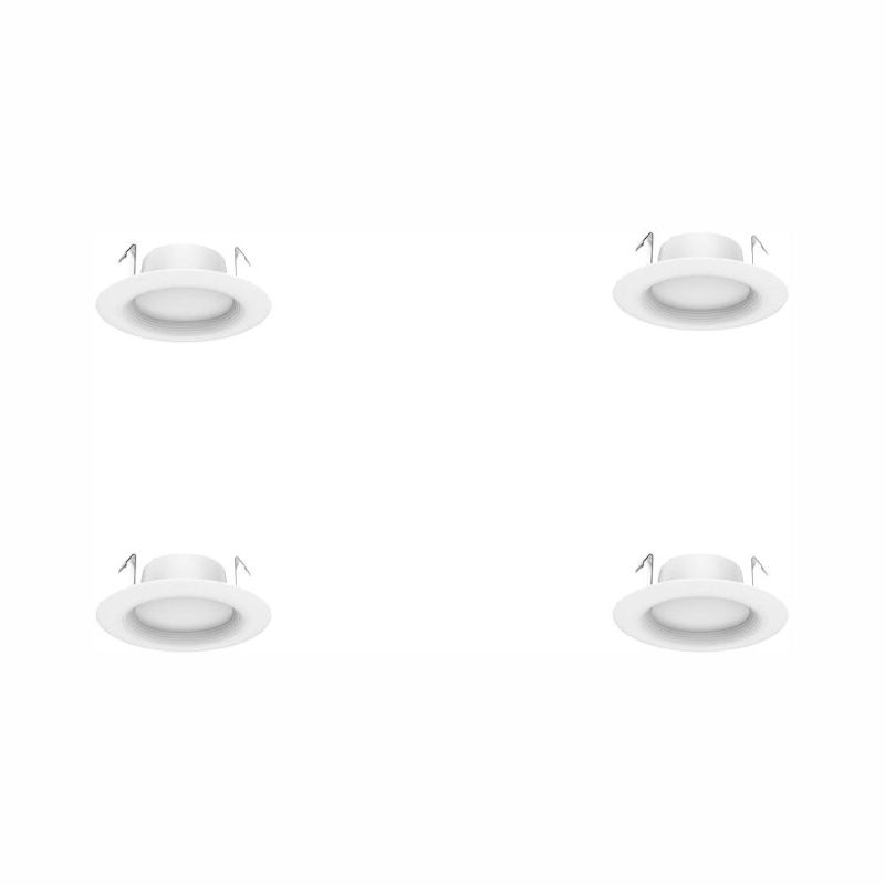 Photo 1 of EcoSmart 4 in. White Integrated LED Recessed Trim DL (4-Pack) 3 sets 