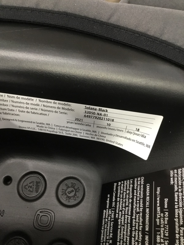 Photo 3 of Diono Solana 2022, No Latch, Single Backless Booster Car Seat, Lightweight, Machine Washable Covers, Cup Holders, Charcoal Gray