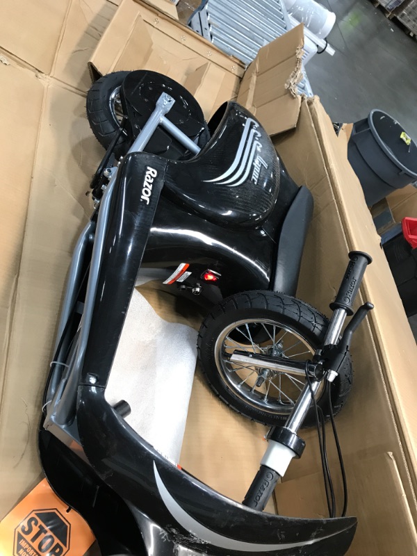 Photo 2 of ***INCOMPLETE*** Razor Pocket Mod Electric Scooter - Vapor Black, 24V Euro-Style Powered-Ride On, Vintage-Inspired Design, Cushioned Underseat Hidden Storage, Up to 15 mph, Unisex
