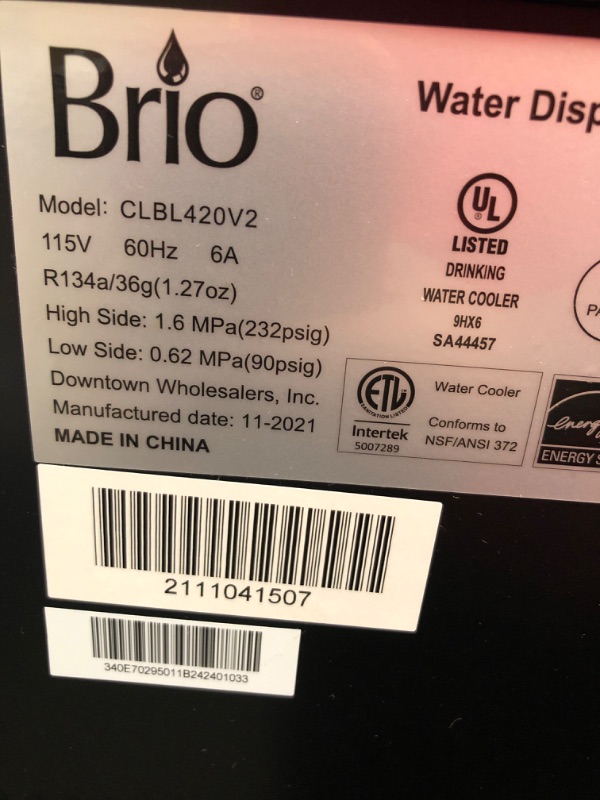 Photo 4 of ***PARTS ONLY*** Brio Bottom Loading Water Cooler Water Dispenser – Essential Series - 3 Temperature Settings - Hot, Cold & Cool Water - UL/Energy Star Approved
