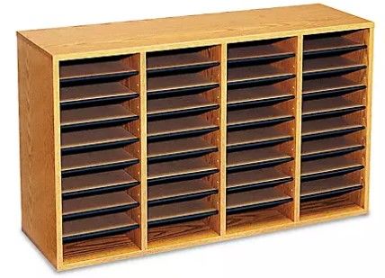 Photo 1 of Safco 36-Compartment Adjustable Literature Organizer, Medium Oak
