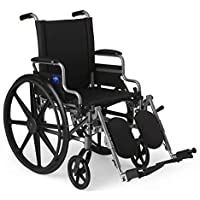 Photo 1 of 
Medline Lightweight & User-Friendly Wheelchair With Flip-Back, Desk-Length Arms & Elevating Leg Rests for Extra Comfort, Gray, 18 inch Seat
