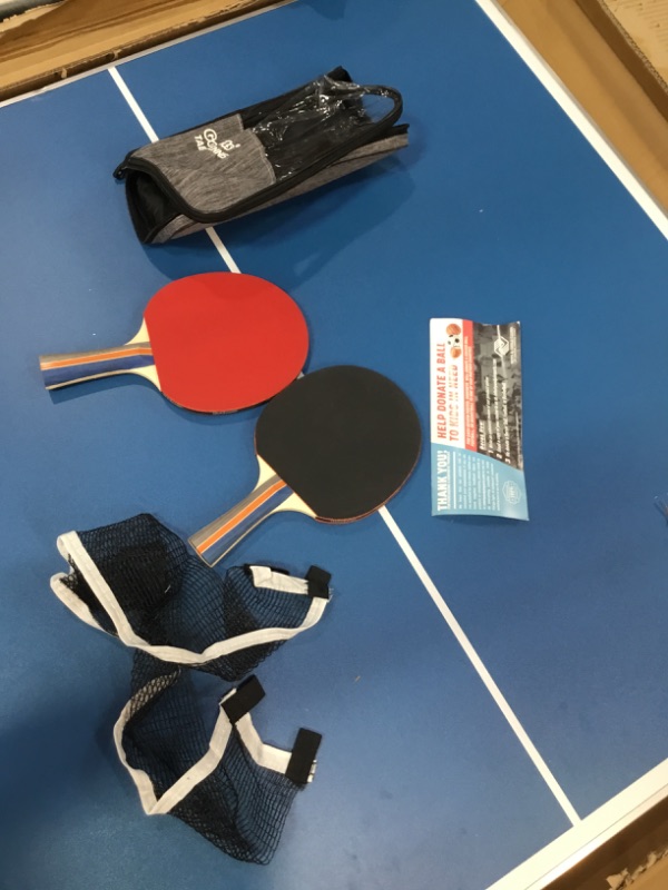 Photo 2 of GoSports Mid-Size Table Tennis Game Set - Indoor/Outdoor Portable Table Tennis Game with Net, 2 Table Tennis Paddles and 4 Balls
