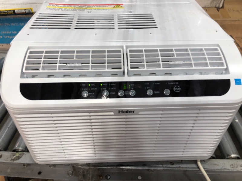 Photo 2 of Haier ESAQ406TZ 22" Window Air Conditioner 6000 BTU; 200 CFM; 250 sq. ft. Cooling Area; 3 Cooling Speeds; 4 Ways Air Directions; Sleep Mode; Quiet Operation; Remote Control; 24 Hour Timer; in White
