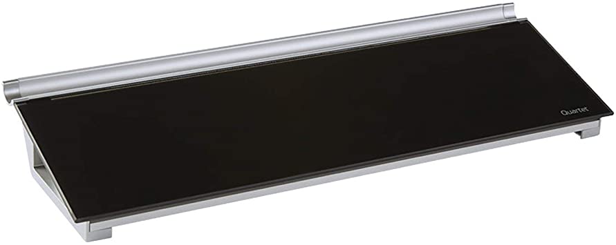 Photo 1 of Quartet Glass Desktop Computer Pad, 18" x 6", Whiteboard, Dry Erase Surface, Black Surface (GDP186B)
