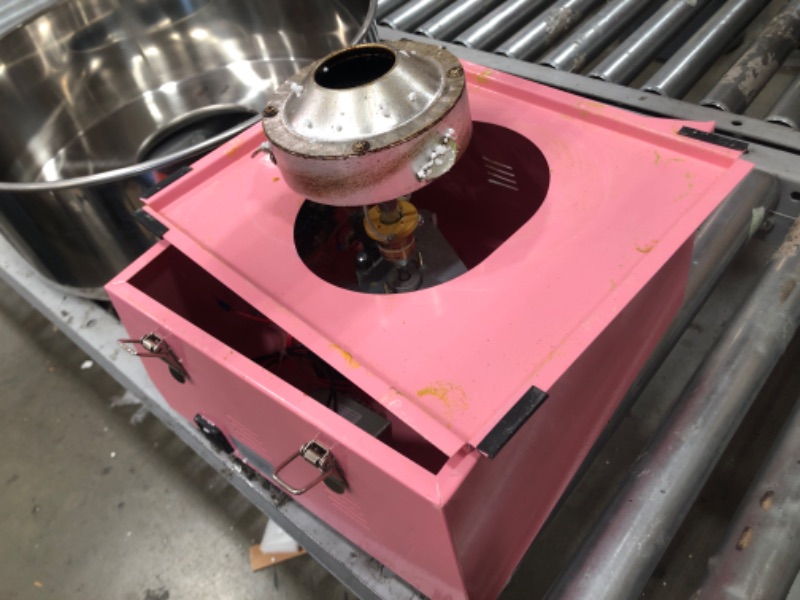 Photo 4 of **DAMAGED ** MISSING PARTS** VEVOR Electric Cotton Candy Machine, 19.7-inch Cotton Candy Maker, 1050W Candy Floss Maker, Blue Commercial Cotton Candy Machine with Stainless Steel Bowl...
