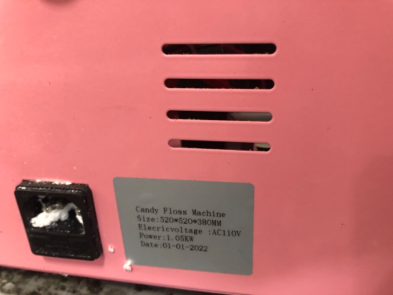Photo 5 of **DAMAGED ** MISSING PARTS** VEVOR Electric Cotton Candy Machine, 19.7-inch Cotton Candy Maker, 1050W Candy Floss Maker, Blue Commercial Cotton Candy Machine with Stainless Steel Bowl...

