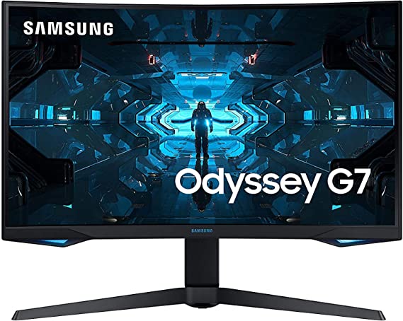 Photo 1 of SAMSUNG Odyssey G7 Series 32-Inch WQHD (2560x1440) Gaming Monitor, 240Hz, Curved, 1ms, HDMI, G-Sync, FreeSync Premium Pro (LC32G75TQSNXZA)

-powers on 