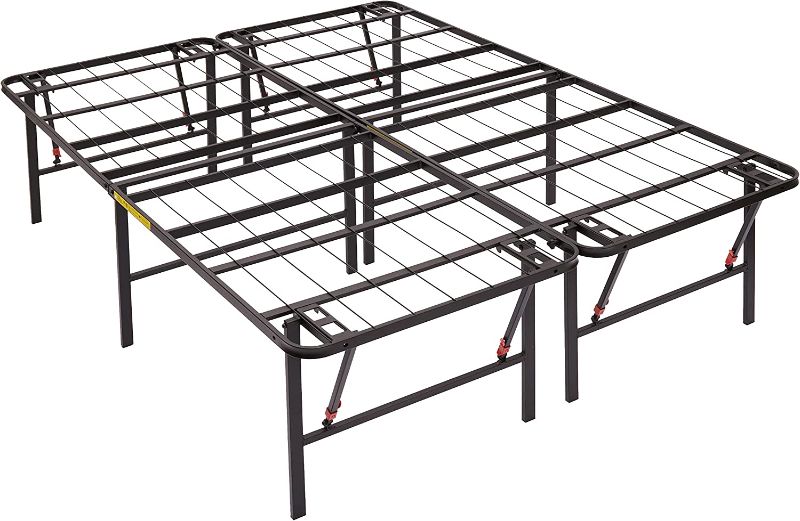 Photo 1 of Amazon Basics Foldable Metal Platform Bed Frame with Tool Free Setup, 18 Inches High, King, Black
-might be missing some hardware 