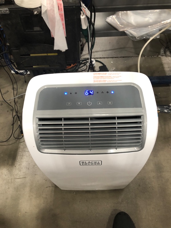 Photo 2 of BLACK+DECKER 8,000 BTU Portable Air Conditioner with Remote Control, White

-blows ice cold 
-MISSING FOAM FOR WINDOW