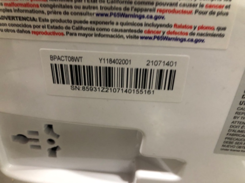 Photo 1 of PARTS ONLY COMPRESSOR DOES NOT COME ON 
BLACK+DECKER 8,000 BTU Portable Air Conditioner with Remote Control, White