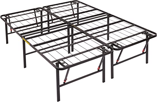 Photo 1 of Amazon Basics Foldable Metal Platform Bed Frame with Tool Free Setup, 18 Inches High, Queen, Black