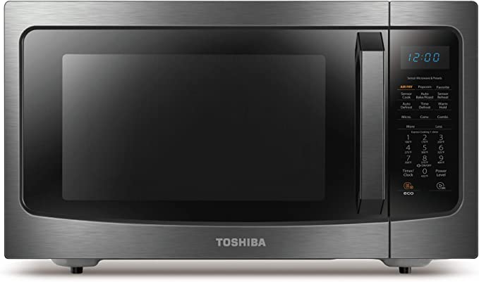 Photo 1 of **DOES NOT POWER ON***Toshiba ML-EC42P(BS) Multifunctional Microwave Oven with Healthy Air Fry, Convection Cooking, Smart Sensor, Position Memory Turntable, Easy-to-Clean Interiora nd ECO Mode, 1.5 Cu.ft, Cu Ft, Black
