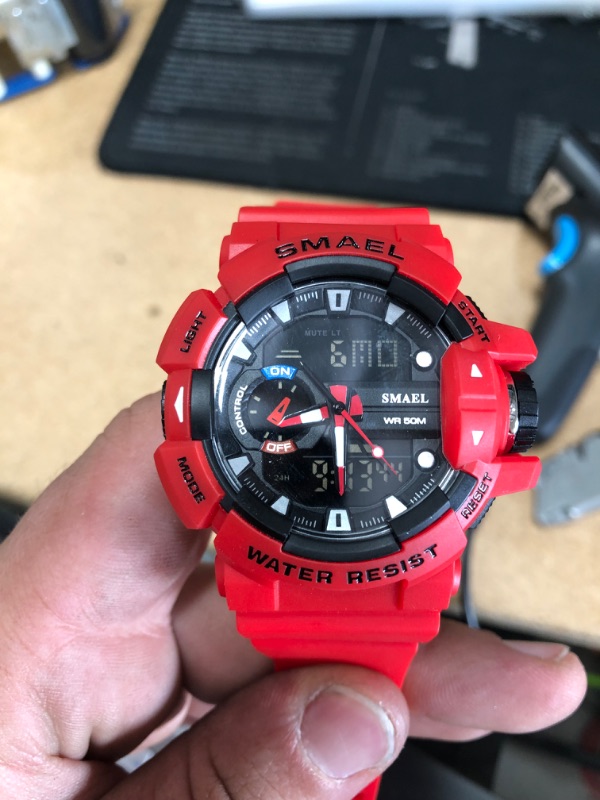 Photo 1 of SMAEL Red Sport Clock Men Watches Man 30M Waterproof Watch LED Digital Quartz Wristwatches