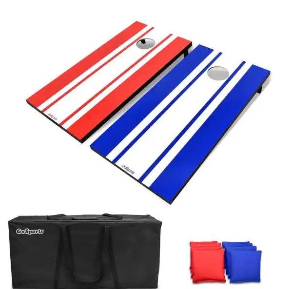 Photo 1 of 4 ft. x 2 ft. Classic Cornhole Set-Includes 8 Bean Bags, Travel Case and Game Rules

-design came off (see image)