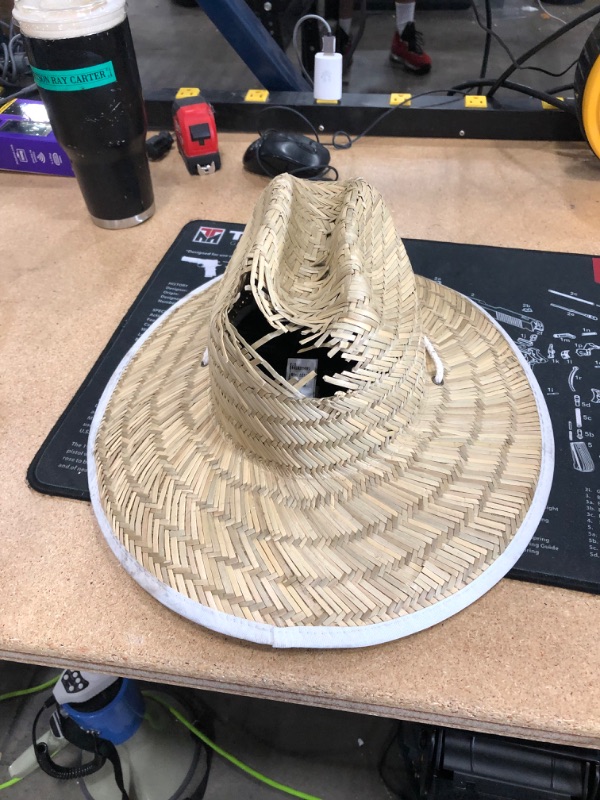 Photo 2 of Tides Print Straw Lifeguard Hat

-hole in the top 