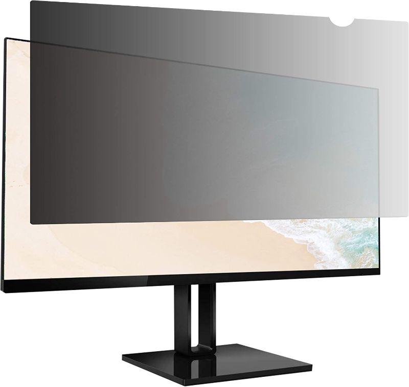 Photo 1 of Amazon Basics Privacy Screen Filter - 22 Inch 16:9 Widescreen Monitor, Anti Glare & Blue Light Filter (22 inch (16:9), 18.76" x 10.56")
