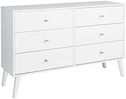 Photo 1 of *INCOMPLETE* Prepac Milo Mid Century Modern Dresser, 6-Drawer, White
