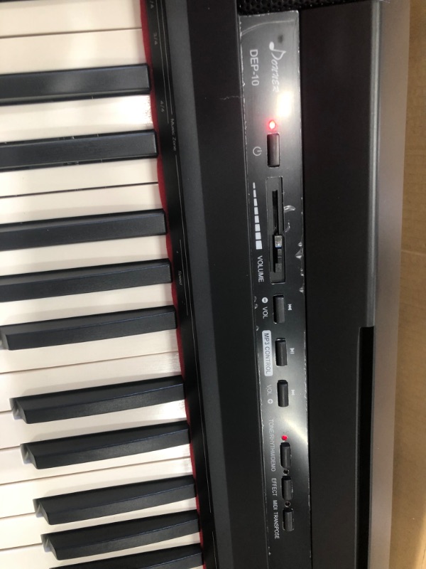 Photo 3 of Donner DEP-10 Beginner Digital Piano, 88 Key Full-Size Semi-Weighted Keyboard, Portable Electric Piano with Sustain Pedal, Power Supply
